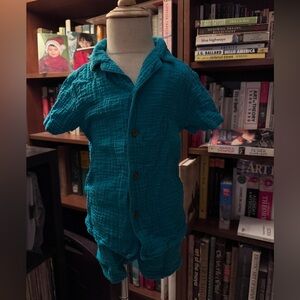 Kids Blue cotton shirt and pants set